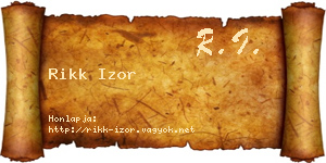 Rikk Izor névjegykártya